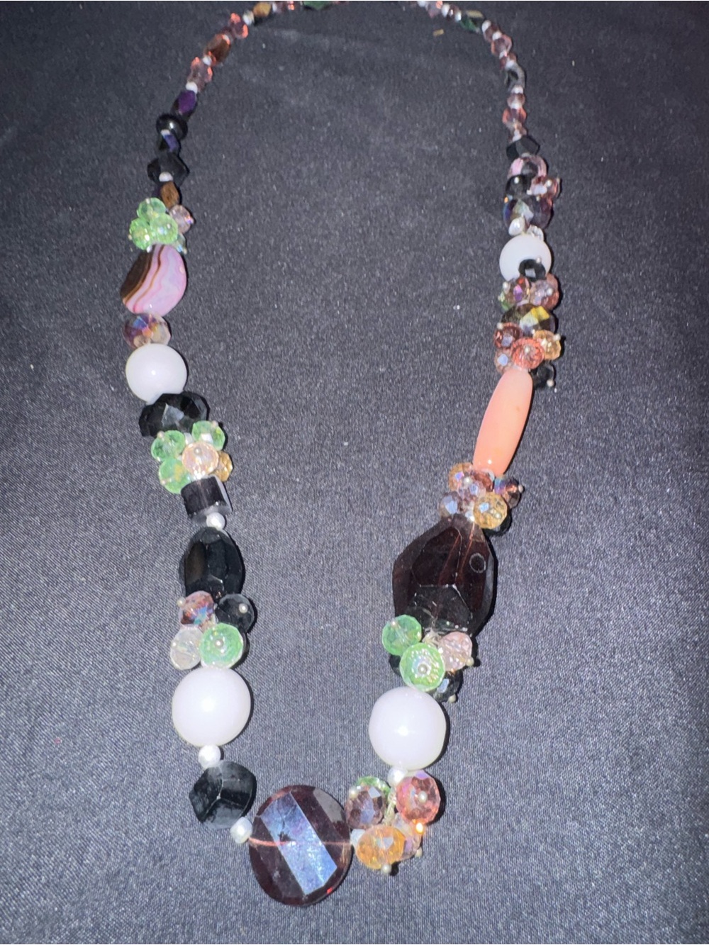 Multicolor Beaded Statement Necklace - Unbranded